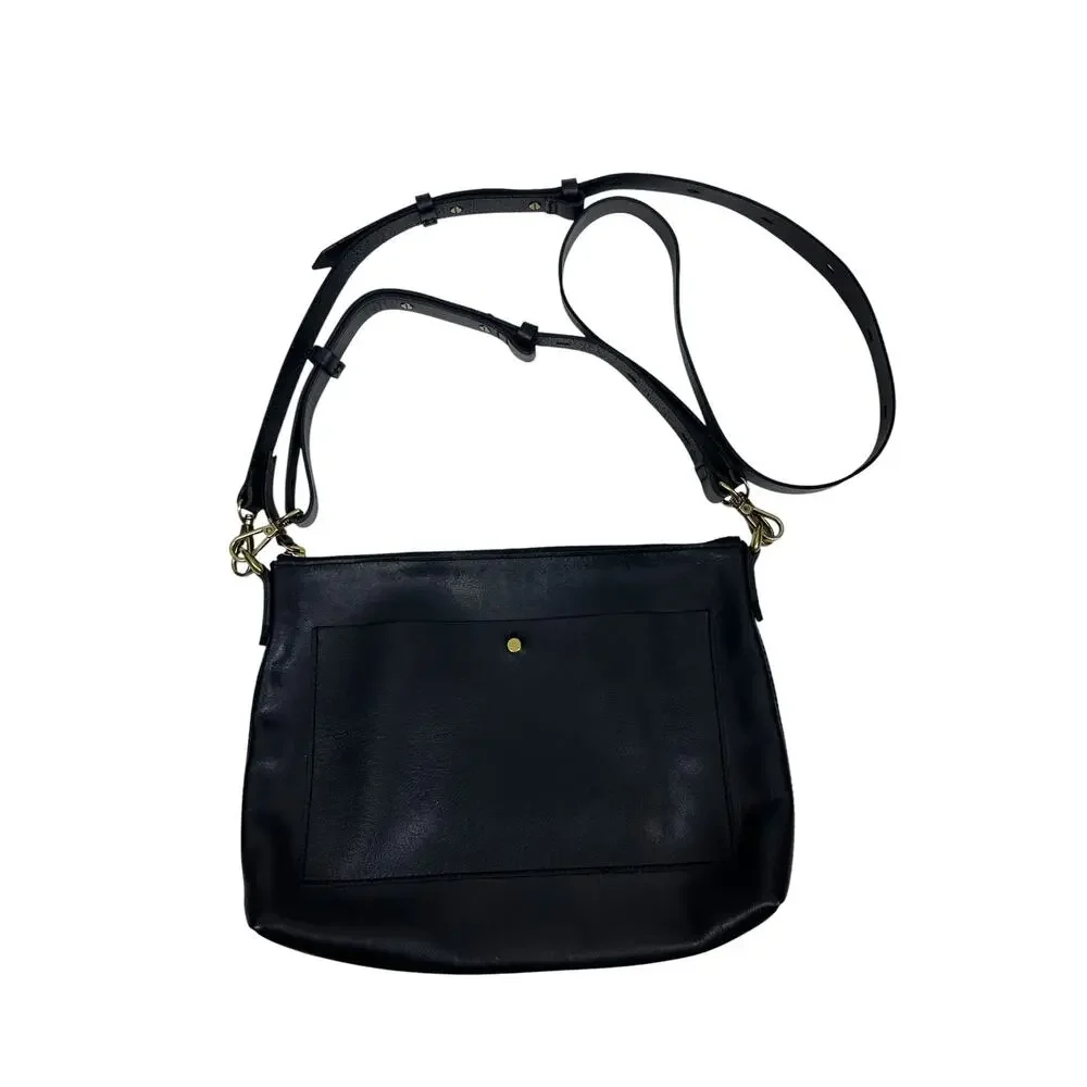 Madewell Black Leather The Transport Shoulder Crossbody Bag